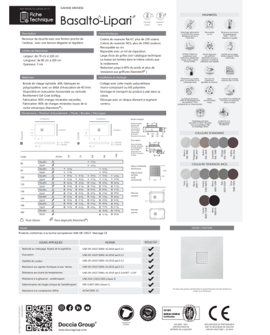 Receveur douche BASALTO effet ardoise - Doccia Group
