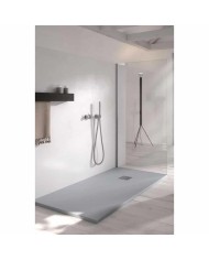 Receveur de douche LISO Doccia Group gris mat extra-plat avec bonde intégrée, design minimaliste