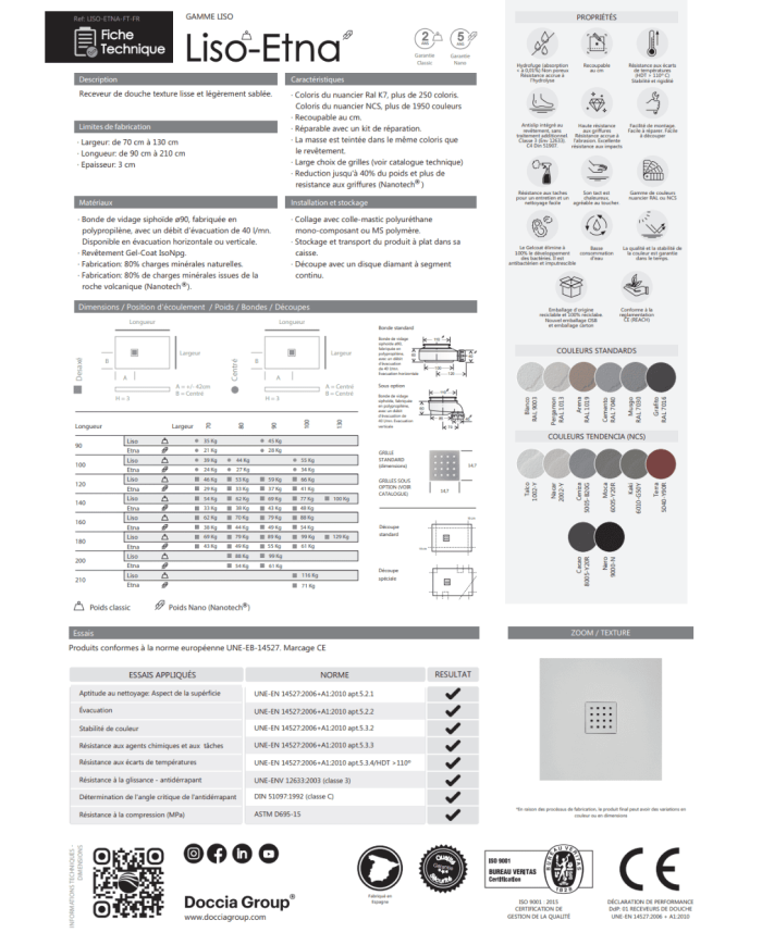 Receveur douche ETNA - Doccia group