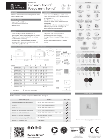 Receveur douche LISO ENMARCADO FRONTAL - Doccia group