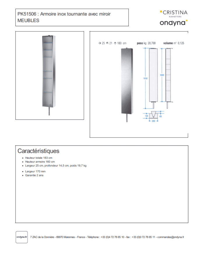 Armoire tournante miroir – Ondyna