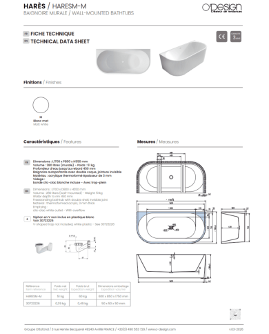Baignoire îlot Harès – O Design