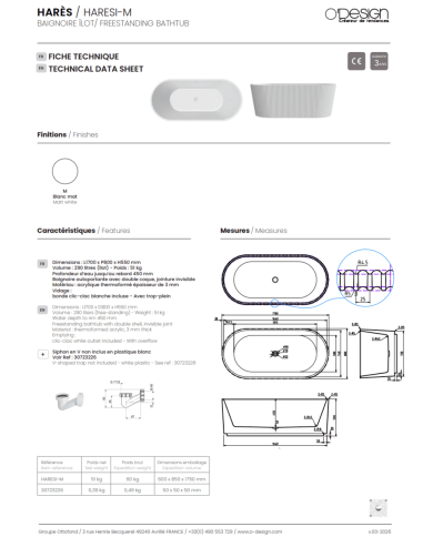 Baignoire îlot Harès – O Design