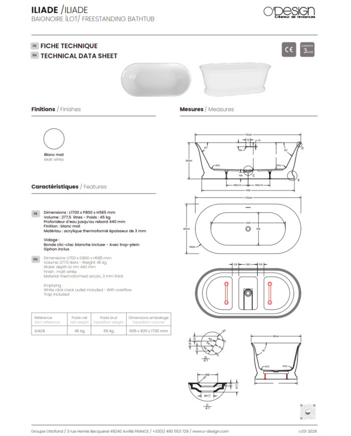 copy of Baignoire îlot Idylle – O’Design