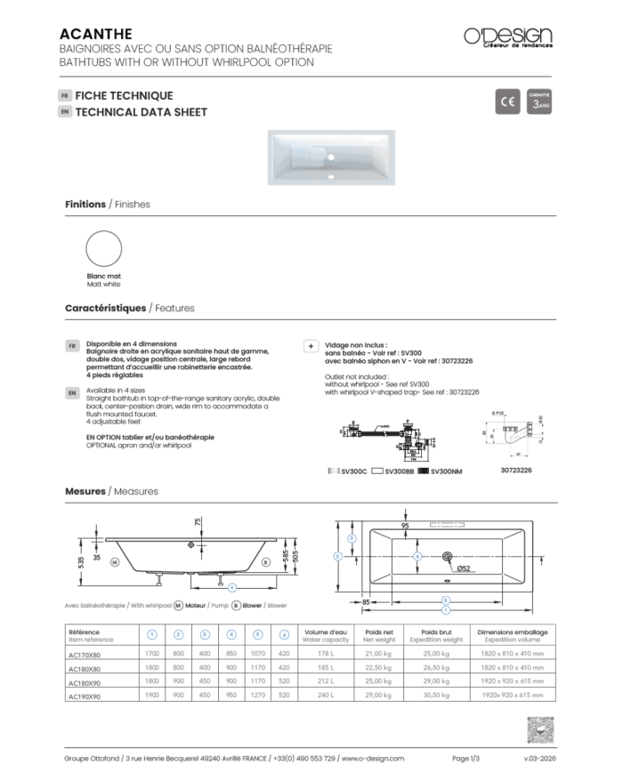 Baignoire ACANTHE – O Design