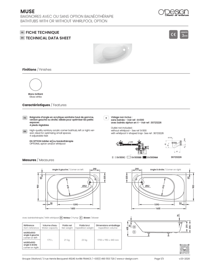 Baignoire MUSE – O Design