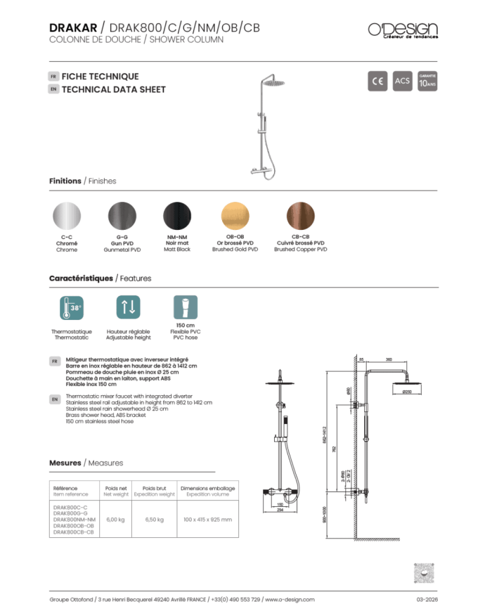 Ensemble douche Drakar - Odesign