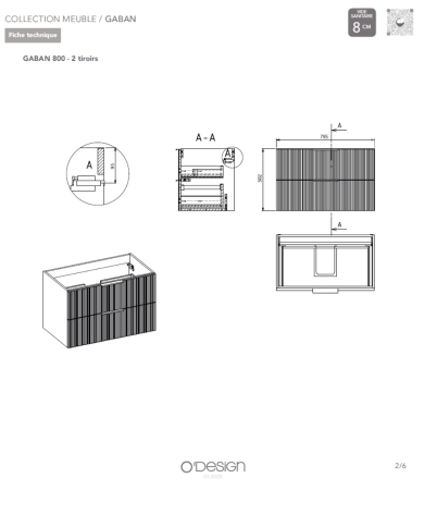meuble vasque gaban odesign | 3 tailles & finitions