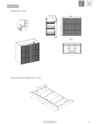 Meubles / Colonne Gaban 600 / 800 / 1000 / 1200 / 1400 - Odesign