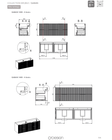 Meubles / Colonne Gaban 600 / 800 / 1000 / 1200 / 1400 - Odesign