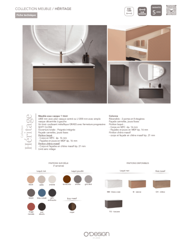 meuble vasque gaban odesign | 3 tailles & finitions