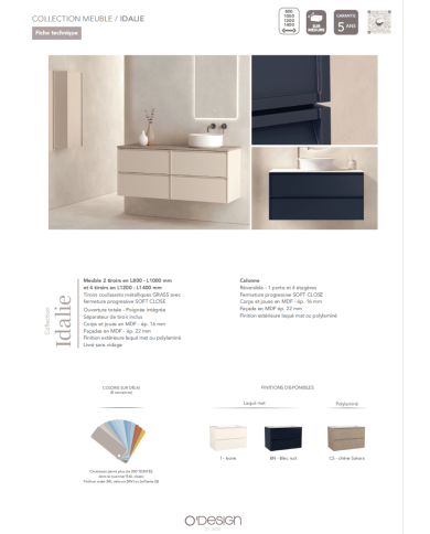 meuble vasque gaban odesign | 3 tailles & finitions