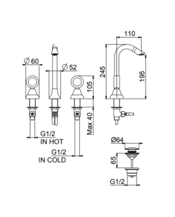 Mitigeur lavabo encastré Opera - Webert