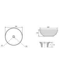 Lavabo Cleo L Noir - Uptrend