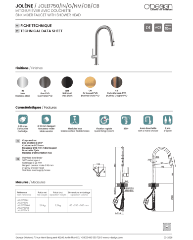 Mitigeur de cuisine Jolène - Odesign