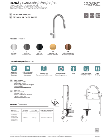 mitigeur lavabo Figaro | O'design