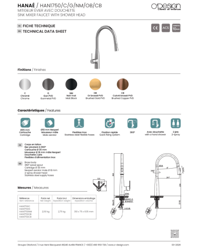 Mitigeur de cuisine Hanaé - Odesign