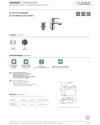 ensemble douche cronos odesign | O'design