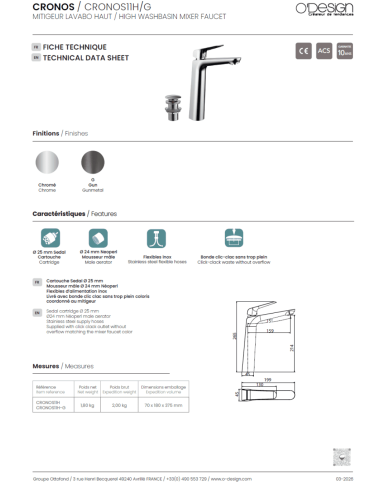 ensemble douche cronos odesign | O'design