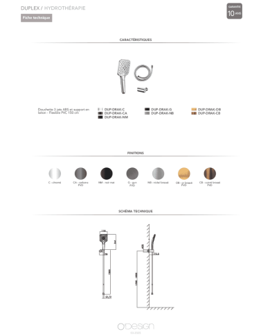 mitigeur thermostatique Drakar | 5 finitions rétro Odesign