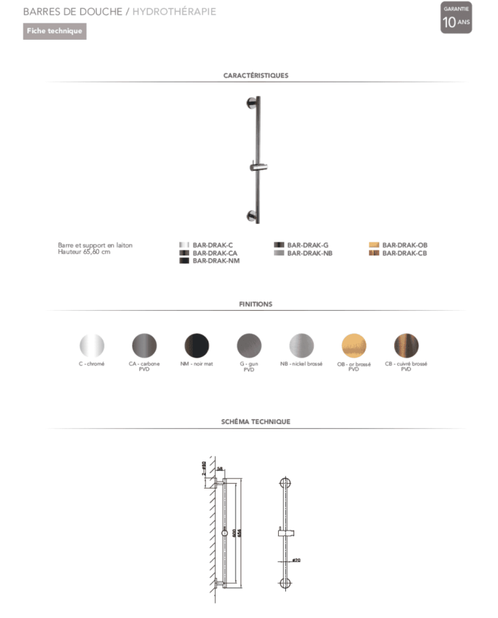 Kit barre douchette et flexible Drakar - Odesign