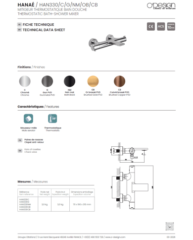 mitigeur lavabo Figaro | O'design