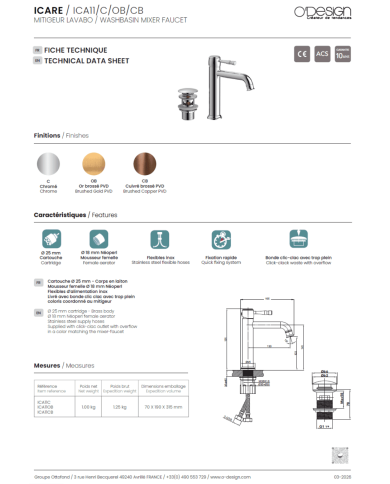 mitigeur lavabo Figaro | O'design