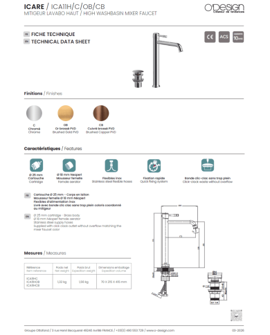 mitigeur lavabo Figaro | O'design
