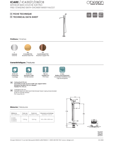 mitigeur lavabo Figaro | O'design
