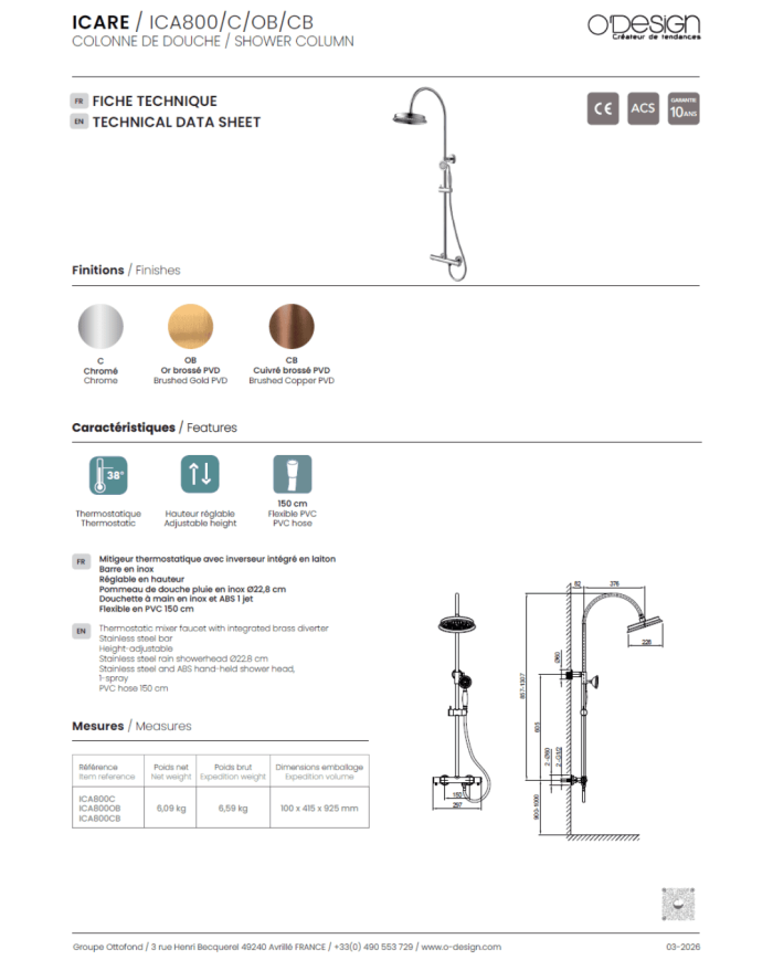 Colonne de douche Icare - Odesign