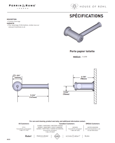 Porte rouleau Armstrong - Perrin & Rowe