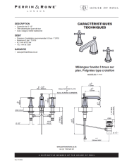 Mélangeur lavabo 3 trous croisillons Deco - Perrin & Rowe