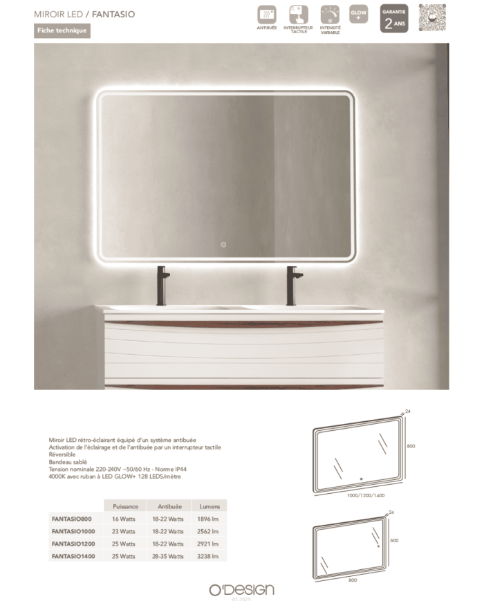 Miroir LED Fantasio - Odesign