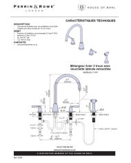 Mélangeur 3 trous avec douchette Langbourn - Perrin & Rowe