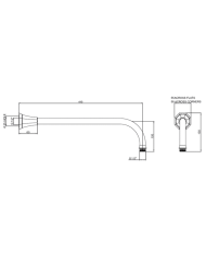 Bras de douche 410mm Deco - Perrin & Rowe