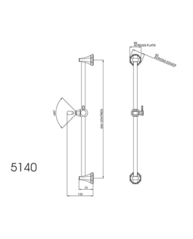 Barre de douche avec support coulissant Deco - Perrin & Rowe