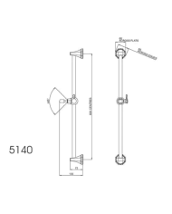 Barre de douche avec support coulissant Deco - Perrin & Rowe