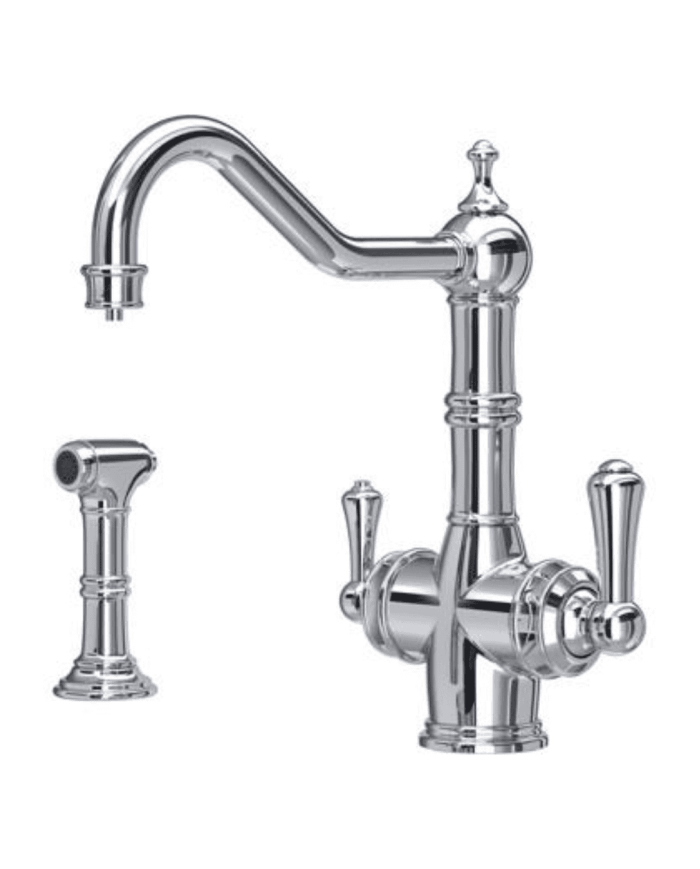 Mitigeur évier à eau chaude instantanée avec douchette Provence - Perrin & Rowe