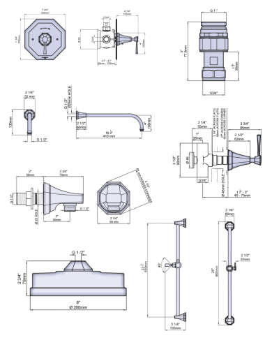 Set de douche 2 Deco - Perrin & Rowe