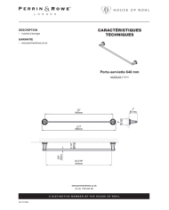 Porte serviette 640mm Deco - Perrin & Rowe