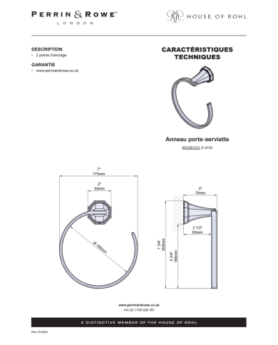 Anneau porte-serviette Deco - Perrin & Rowe