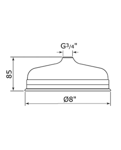 Pomme de douche 200mm Georgian - Perrin & Rowe
