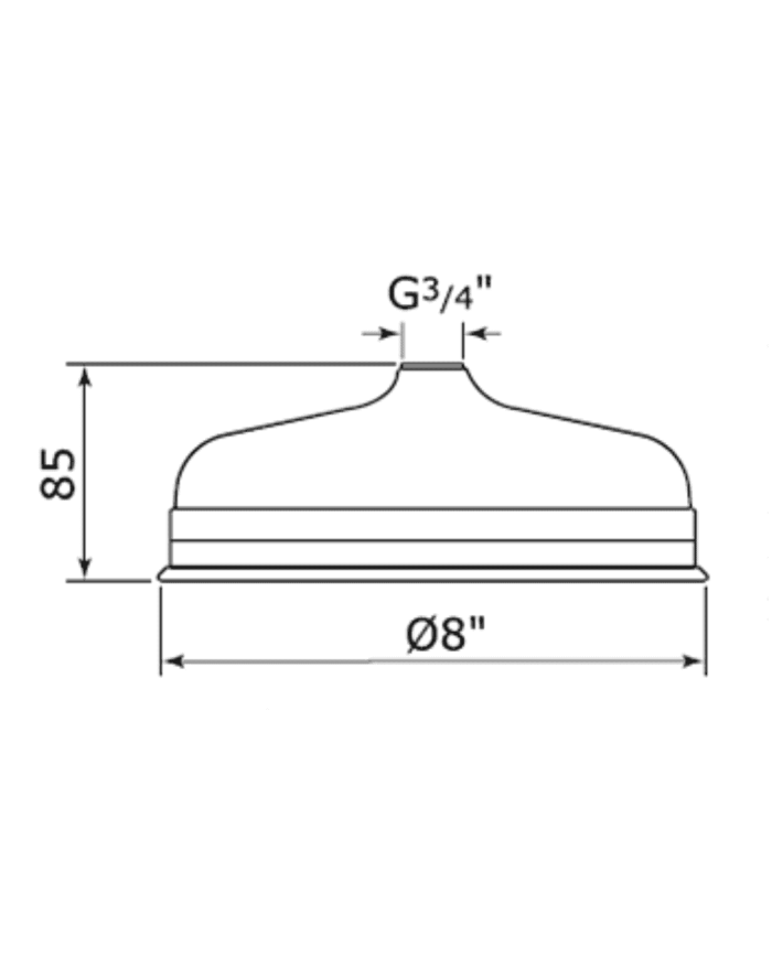 Pomme de douche 200mm Georgian - Perrin & Rowe