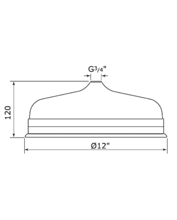 Pomme de douche 300mm Georgian - Perrin & Rowe