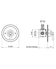 Mitigeur douche thermostatique encastré rond Langbourn - Perrin & Rowe