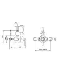 Mitigeur douche thermostatique mural Langbourn - Perrin & Rowe