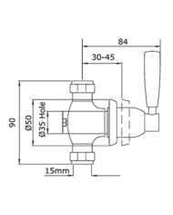 Robinet d'arrêt encastré 1/2" Langbourn - Perrin & Rowe