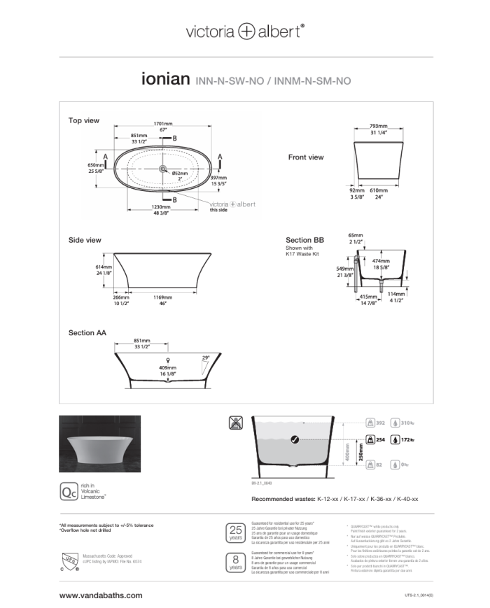Baignoire Ionian - Victoria + Albert