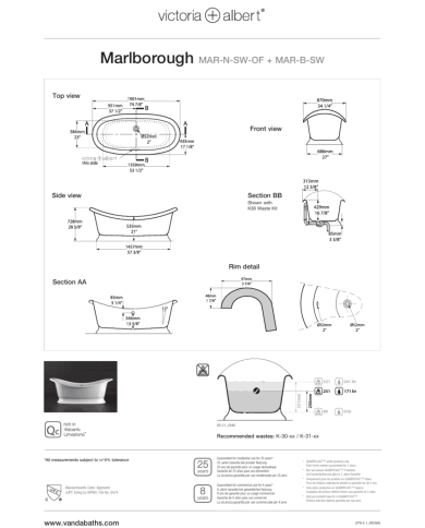 baignoire rétro Victoria+Albert | Marlborough
