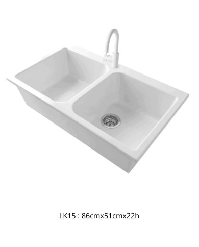 lavabo robinet bleu provence | Évier rétro céramique